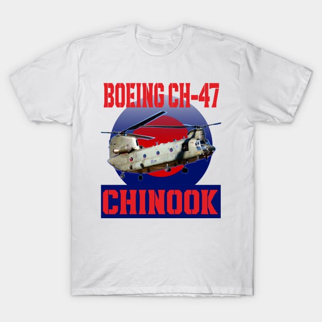 RAF Chinook in RAF roundel T-Shirt by AJ techDesigns